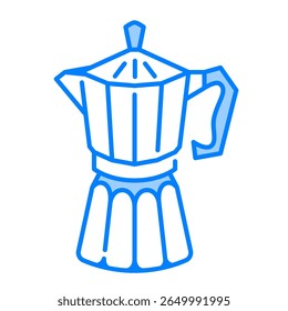 Ícone de maconha de moka. maconha, maconha, café, espresso, stovetop, cervejeiro, metal, cafeína. Ilustração de ícone de vetor