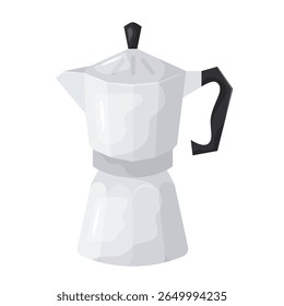 Ícone de maconha de moka. maconha, maconha, café, espresso, stovetop, cervejeiro, metal, cafeína. Ilustração de ícone de vetor