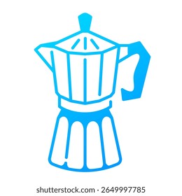 Ícone de maconha de moka. maconha, maconha, café, espresso, stovetop, cervejeiro, metal, cafeína. Ilustração de ícone de vetor