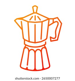 Ícone de maconha de moka. maconha, maconha, café, espresso, stovetop, cervejeiro, metal, cafeína. Ilustração de ícone de vetor