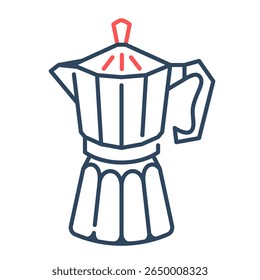 Ícone de maconha de moka. maconha, maconha, café, espresso, stovetop, cervejeiro, metal, cafeína. Ilustração de ícone de vetor
