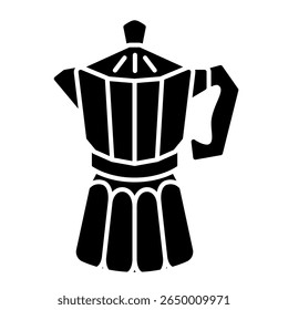 Ícone de maconha de moka. maconha, maconha, café, espresso, stovetop, cervejeiro, metal, cafeína. Ilustração de ícone de vetor
