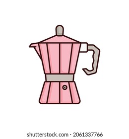 Moka Pot icon, Coffee Maker icon vector illustration