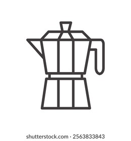 Moka Pot Icon Depicting a Coffee Brewing Tool in Black and White