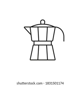 moka pot icon element of kitchen icon for mobile concept and web apps. Thin line moka pot icon can be used for web and mobile. Premium icon on white background