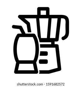 moka pot icon isolated sign symbol vector illustration - high quality black style vector icons
