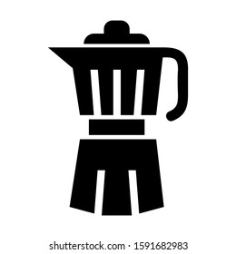 moka pot icon isolated sign symbol vector illustration - high quality black style vector icons
