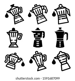 moka pot icon isolated sign symbol vector illustration - Collection of high quality black style vector icons
