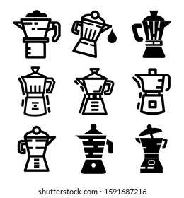 moka pot icon isolated sign symbol vector illustration - Collection of high quality black style vector icons
