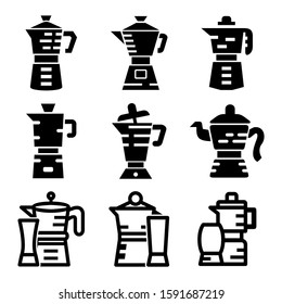 moka pot icon isolated sign symbol vector illustration - Collection of high quality black style vector icons
