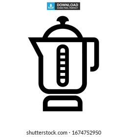 Moka pot icon or logo isolated sign symbol vector illustration - high quality black style vector icons
