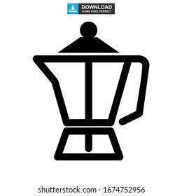 Moka pot icon or logo isolated sign symbol vector illustration - high quality black style vector icons
