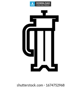 Moka pot icon or logo isolated sign symbol vector illustration - high quality black style vector icons
