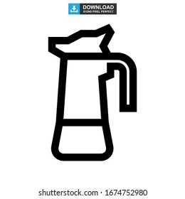 Moka pot icon or logo isolated sign symbol vector illustration - high quality black style vector icons
