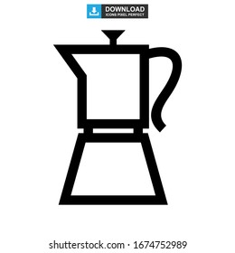 Moka pot icon or logo isolated sign symbol vector illustration - high quality black style vector icons
