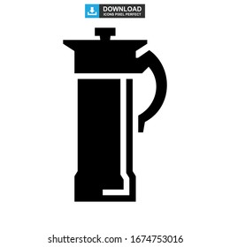 Moka pot icon or logo isolated sign symbol vector illustration - high quality black style vector icons
