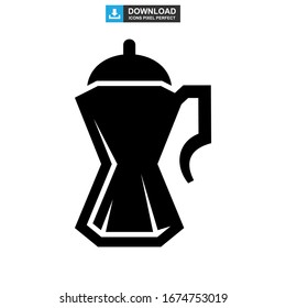Moka pot icon or logo isolated sign symbol vector illustration - high quality black style vector icons

