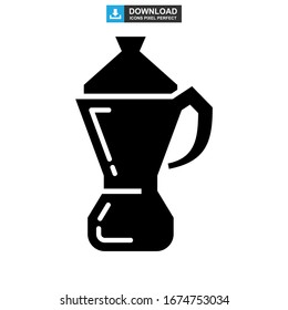 Moka pot icon or logo isolated sign symbol vector illustration - high quality black style vector icons
