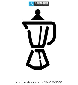 Moka pot icon or logo isolated sign symbol vector illustration - high quality black style vector icons
