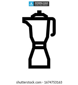 Moka pot icon or logo isolated sign symbol vector illustration - high quality black style vector icons
