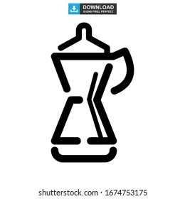 Moka pot icon or logo isolated sign symbol vector illustration - high quality black style vector icons

