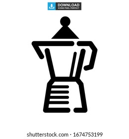 Moka pot icon or logo isolated sign symbol vector illustration - high quality black style vector icons

