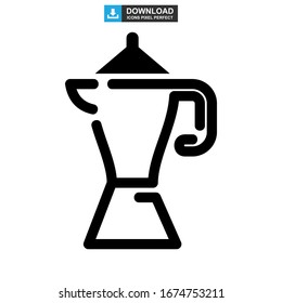 Moka pot icon or logo isolated sign symbol vector illustration - high quality black style vector icons
