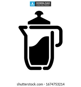 Moka pot icon or logo isolated sign symbol vector illustration - high quality black style vector icons
