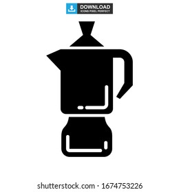 Moka pot icon or logo isolated sign symbol vector illustration - high quality black style vector icons
