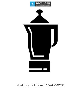 Moka pot icon or logo isolated sign symbol vector illustration - high quality black style vector icons
