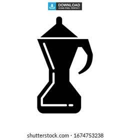 Moka pot icon or logo isolated sign symbol vector illustration - high quality black style vector icons
