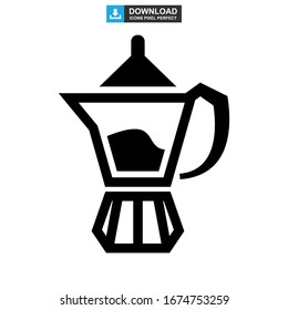 Moka pot icon or logo isolated sign symbol vector illustration - high quality black style vector icons
