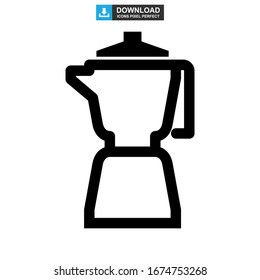 Moka pot icon or logo isolated sign symbol vector illustration - high quality black style vector icons
