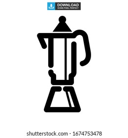 Moka pot icon or logo isolated sign symbol vector illustration - high quality black style vector icons
