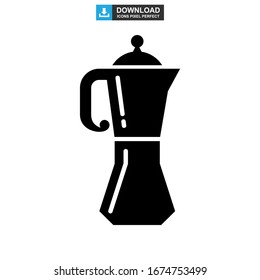 Moka pot icon or logo isolated sign symbol vector illustration - high quality black style vector icons
