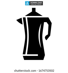 Moka pot icon or logo isolated sign symbol vector illustration - high quality black style vector icons
