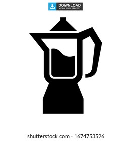 Moka pot icon or logo isolated sign symbol vector illustration - high quality black style vector icons
