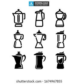 Moka pot icon or logo isolated sign symbol vector illustration - Collection of high quality black style vector icons
