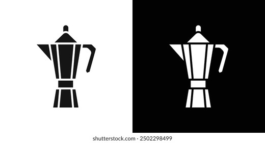 moka pot icon logo set vector