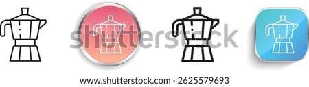 moka pot icon. Thin Linear, Regular and Button Style Design Isolated On White Background