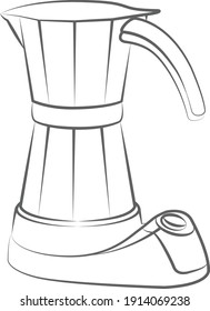 Moka pot icon, Vector illustration          