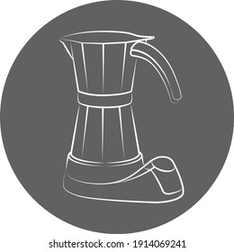 Moka pot icon, Vector illustration          