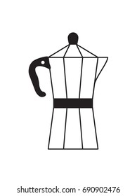 Moka pot icon. Vector illustration.