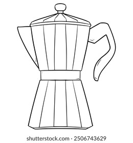 moka pot illustration hand drawn outline vector