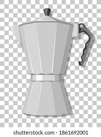 Moka pot isolated on transparent background illustration