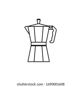 Moka Pot line icon. Coffee maker Vector illustration