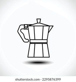 Moka Pot line icon. Coffee maker Vector illustration