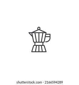 Moka pot line icon. linear style sign for mobile concept and web design. Outline vector icon. Symbol, logo illustration. Vector graphic