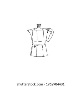 Moka pot manual brewing tools vector illustration. Coffee icon design.