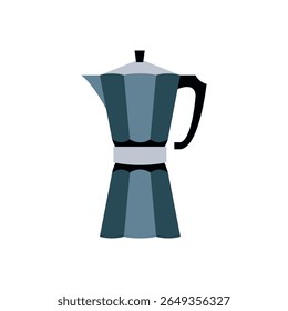 Pote de Moka no fundo branco. Ilustração de vetor plano. Desenho para têxteis, cartazes, etiquetas.